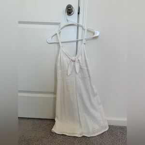 white dress tie in front